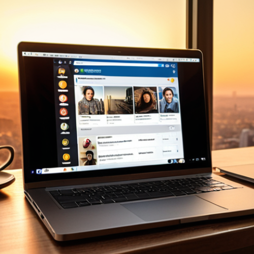 Home 19 **
Digital legacy planning. A modern will on a desk next to a laptop displaying social media profiles. Emphasis on security and passwords. Golden hour lighting.
**